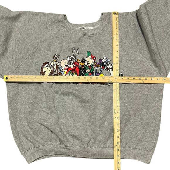 Vtg 1991 Acme Clothing Co Embroidered Looney Tunes Sweatshirt XXL Gray Cartoon - Picture 6 of 6
